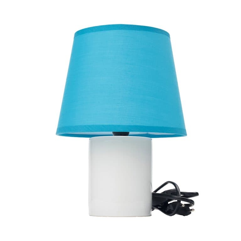 Custom Ceramic Table Lamp with Colored Linen Shade