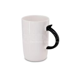 12 oz. Ceramic Latte Mug with Black Handle