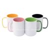 15 oz. Sublimation Inside & Handle Colored Ceramic Mug with Glass Handle