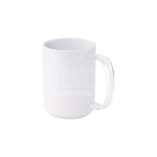 15 oz. Sublimation Ceramic Mug with Clear Glass Handle