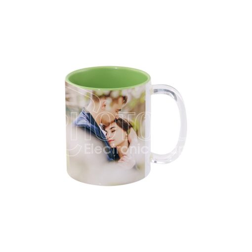 11 oz. Sublimation Inside-Colored Ceramic Mug with Clear Glass Handle