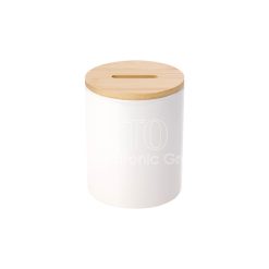 11 oz. Sublimation Ceramic Piggy Bank with Bamboo Lid