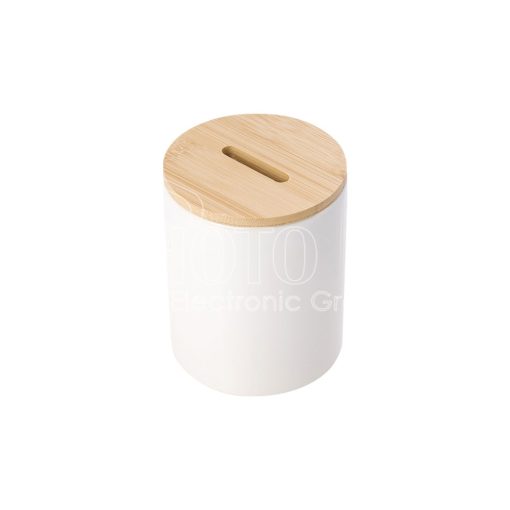 11 oz. Sublimation Ceramic Piggy Bank with Bamboo Lid