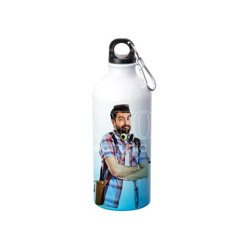 600 ml Sublimation Colored Aluminum Sports Water Bottle with Carabiner Clip (in Bottom Gradient Color)