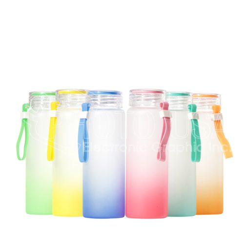 Sublimation Colored Frosted Glass Water Bottle