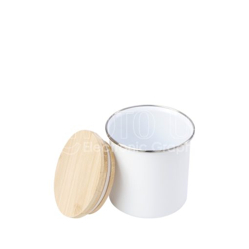 Sublimation Bamboo Lid Enamel Kitchen Canisters