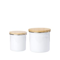 Sublimation Bamboo Lid Enamel Kitchen Canisters