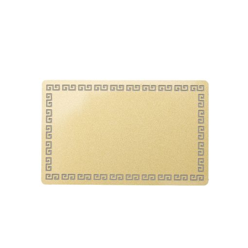 This double-sided custom business card is made of high-quality aluminum. Two different styles: square city wall pattern and chrysanthemum flower pattern.